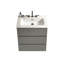Meuble-lavabo moderne pour salle de bain - Conception ergonomique et spacieuse de 61 cm Gris, optimise l'espace