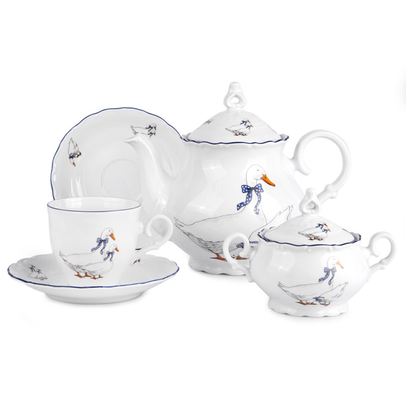 Service à thé en porcelaine bohémienne Martin Carlsbad pour 6 pers.