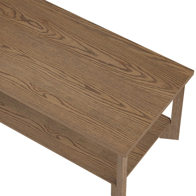 39''W Solid Wood Coffee Table, Dark Wood