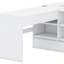 Lit plateforme en bois avec tiroirs, tablettes, bureau et garde-robe-53619314