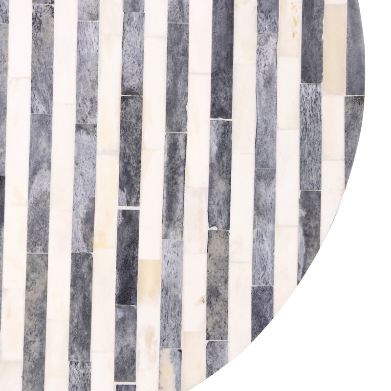 Table de bout Demson, Gris / Ivoire