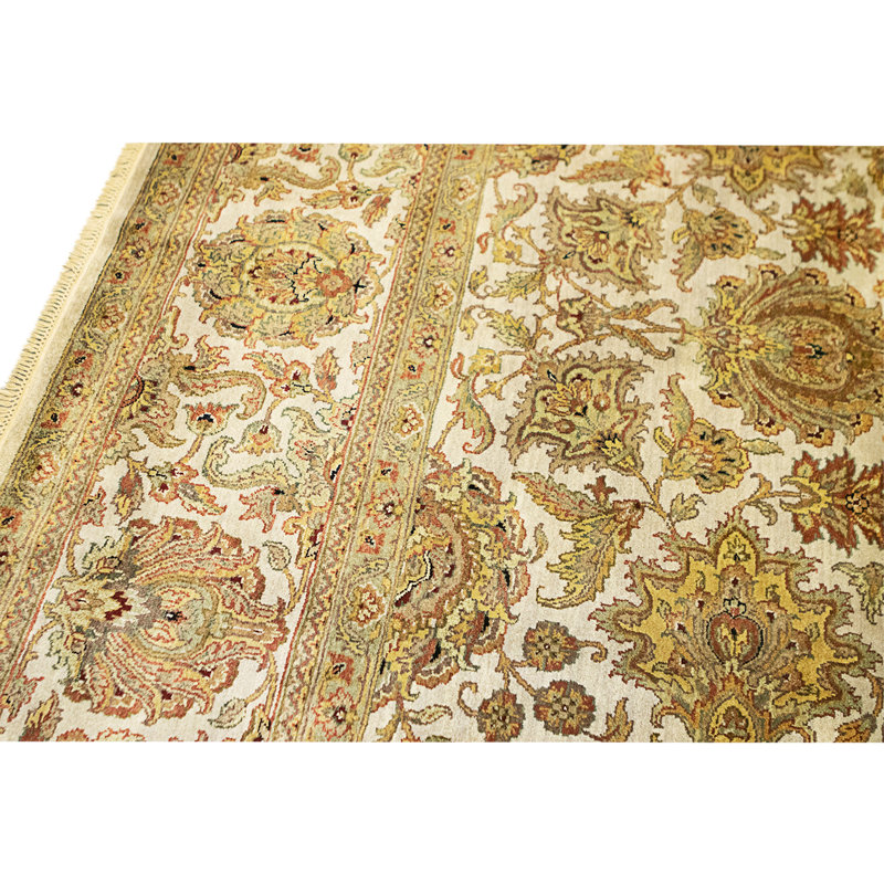 Hand Knotted Wool Area Rug in Grey