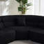 Modulaires spacieux et modernes, chenille noire, design incurvé de luxe pour le salon