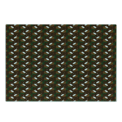 Ambesonne Chocolate Brown Tempered Glass Cutting Board Halved Coconut Dots Chocolate Umber