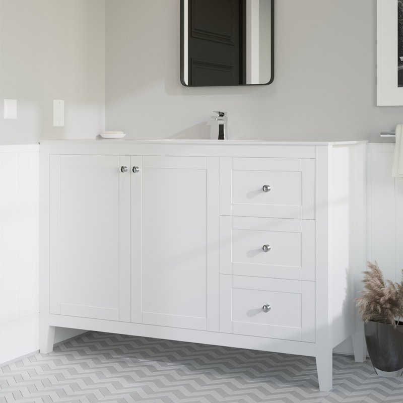 48" Vanity Sink Top in Glossy White, Glossy White