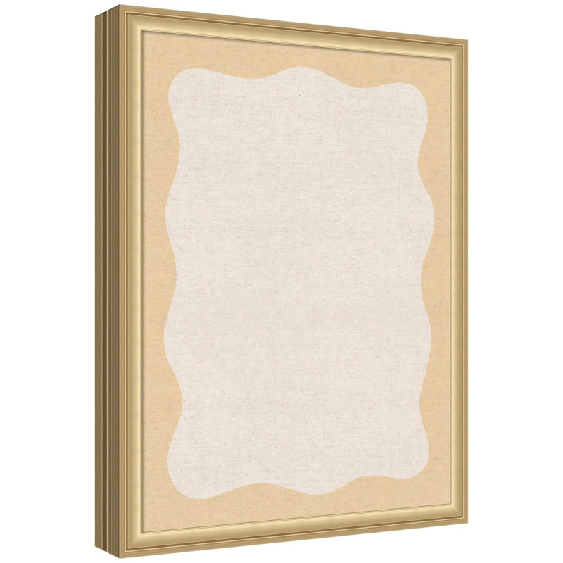 Tableau d'affichage en lin encadré en tissu, Or de Florence, Jaune/beige, H 26 po x l 20 po x P 1,25 po