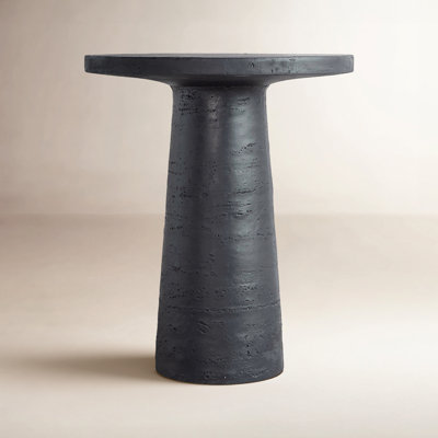 Round Side Table With Pedestal Base