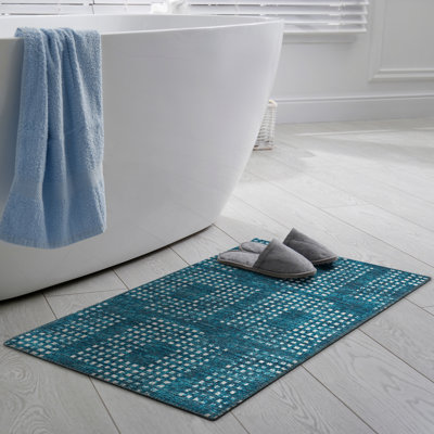 Tapis contemporain contemporain pied-de-poule 1 pi 8 po x 2 pi 6 po