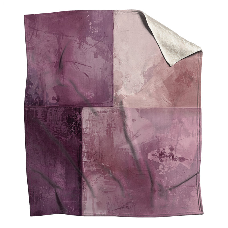 Couvertures abstraites à texture mauve, L 60 po x H 80 po