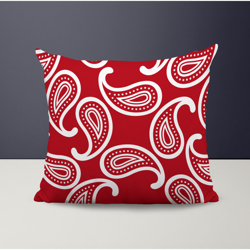 Housse et insert de coussin décoratif en polyester, L 15 po x H 15 po, Rouge