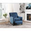 Chaise inclinable Modern Home Furniture avec tissu texturé bleu, garniture cloutée et mouvement d'inclinaison automatique pour un confort et un style ultimes-832274400