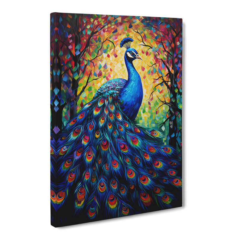 Peacock Hard Edge - No Frame Print, 60cm H x 40cm W x 3cm D