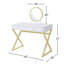 Bureau de coiffeuse rectangulaire avec miroir et plateau à bijoux, coiffeuse de maquillage