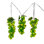 6' 75L Large Green Grape Cluster LED Light Set with Green Wire