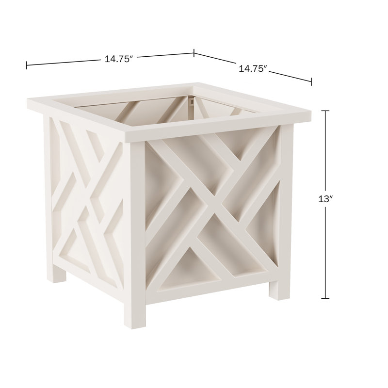 Planters Box - 14.75in Lattice Flower Box Plant Pot - Outdoor Patio Planters and Flower Boxes for Front Porch or Garden Decor by Pure Garden