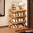Foldable Under-Desk Shoe Rack - Chinese Retro Style Multi-Layer Space-Saving Storage Shelf, Easy Pull-Out Design