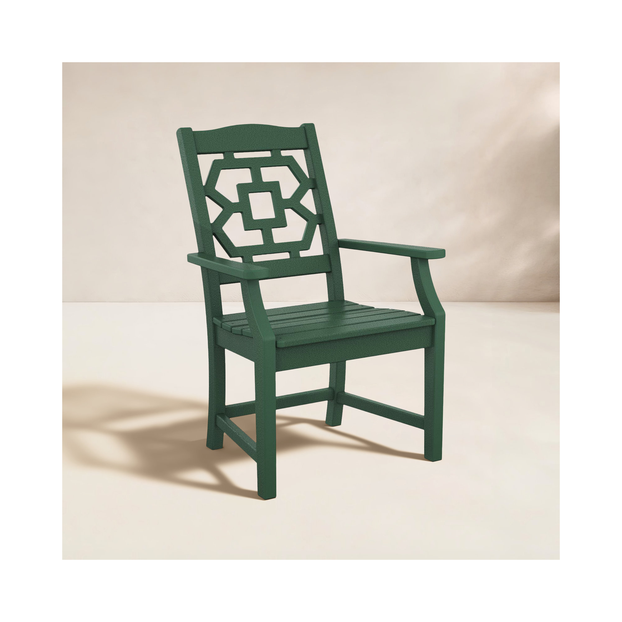 Chinoiserie Outdoor Dining Armchair, Green