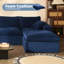 3-Seater L-Shaped Modular Sofa Bed with Ottoman, Corduroy Upholstered Foam Couch for Living Room-757042302-757042291