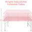 Table de camping pliante rose Convient pour le plaisir intérieur et extérieur. Poids maximal de 135 kg. Pliable avec prise de transport fixe sans effort. Plateau de table lisse et imperméable. Conception triangulaire stable.