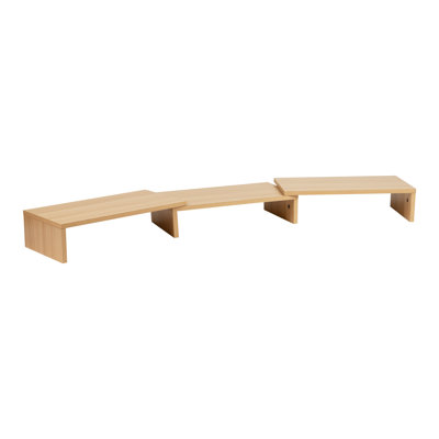  Support double écran, organisateur de bureau, support pour ordinateur portable, bureau, panneau de fibres à densité moyenne, L 51,25 po x l 9,25 po x H 4,75 po