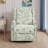 Upholstered Classic Wing Back Manual Handle Swivel Rock Glider Recliner With Naihead Trims-757353667