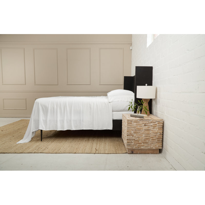 Rayon From Bamboo/ Linen Pillowcasses (Set Of 2), Queen Pillowcase Pack, White