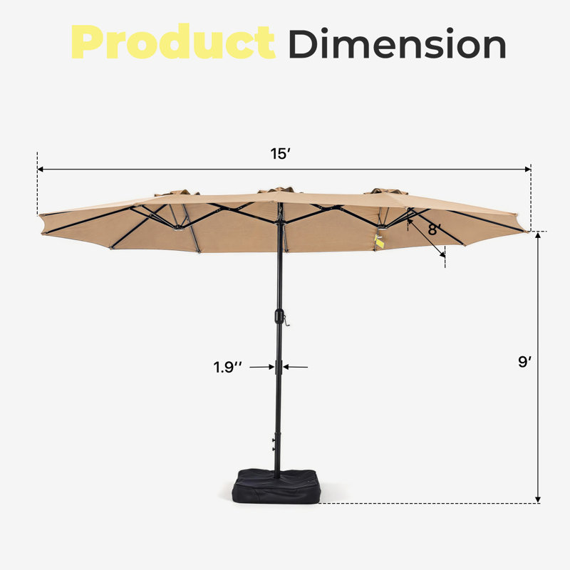 475.2cm X 475.2cm Rectangular Market Parasol