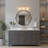 Dimmable Vanity Light With Seeded Glass Shade