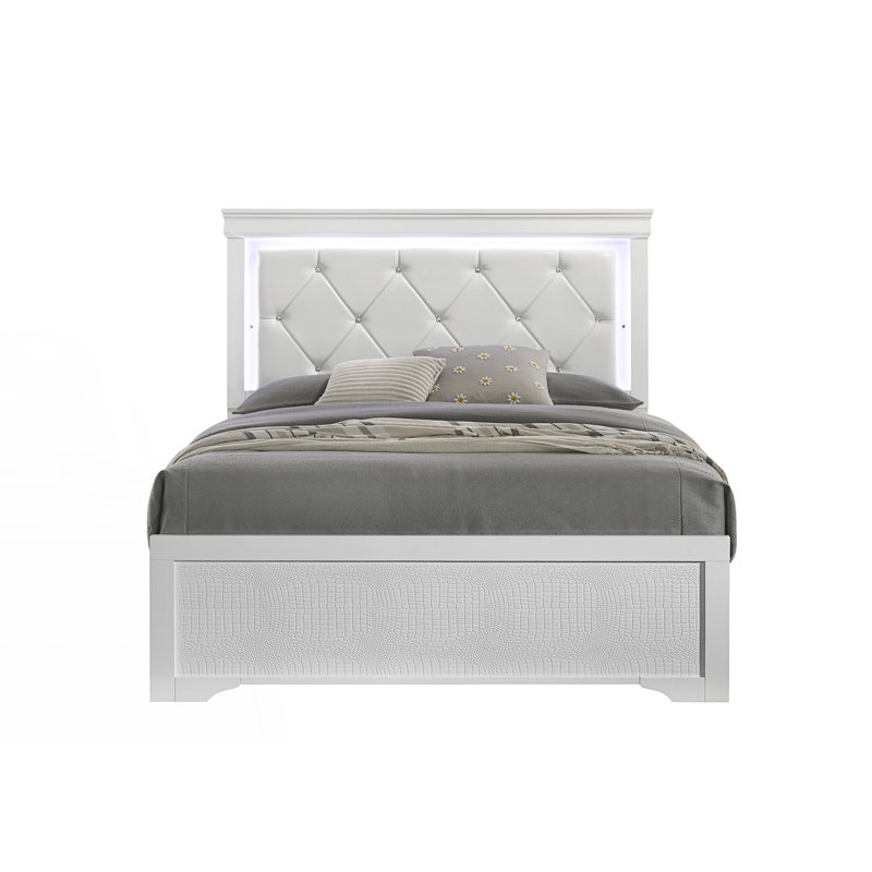 Lit simple rembourré de style moderne