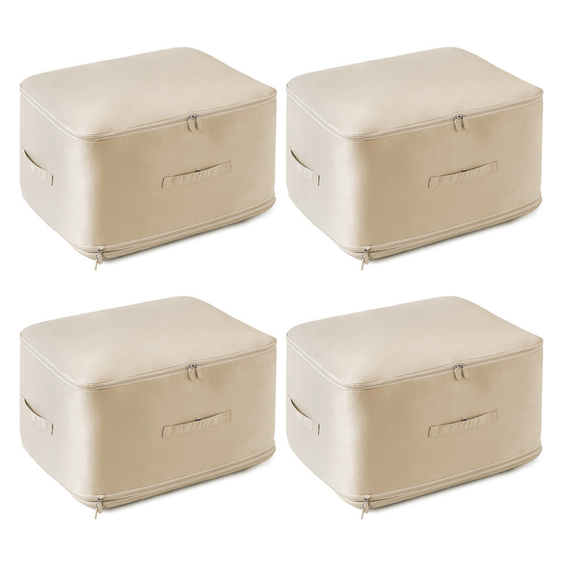 130L Foldable Storage Bag For Comforter, Beige