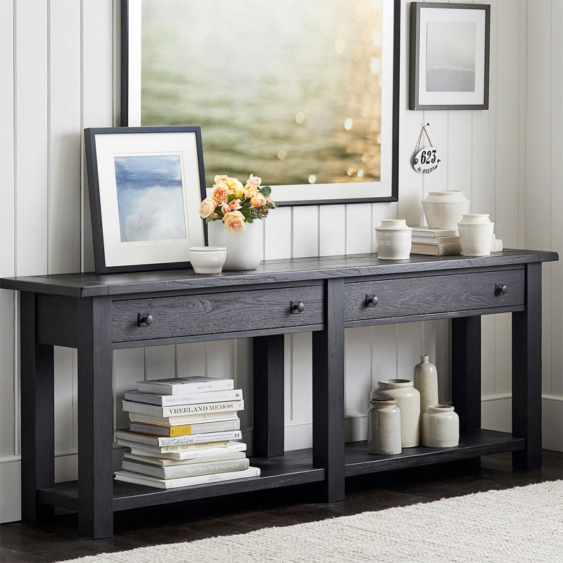 Console rustique, H 29,92 po x l 82,68 po x P 15,75 po, Noir
