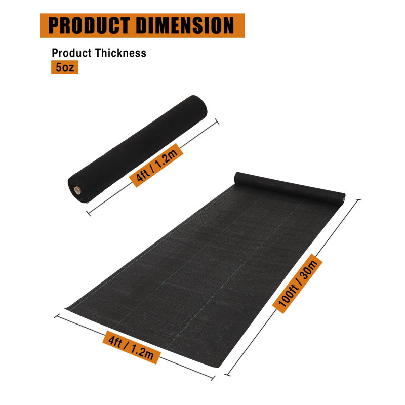 Weed Preventer, 5.51" H x 5.51" W x 49.21" D