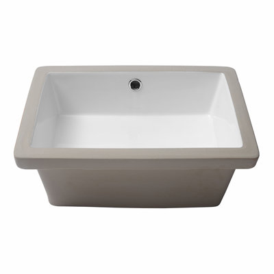 Rectangular Ceramic Sink, Undermount Bathroom Sink With Overflow
