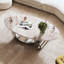 Table basse 49,2 pouces moderne en faux marbre ovale avec base en acier inoxydable pour le salon-129222966-129222969
