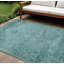Tapis d'intérieur / extérieur oriental bleu turquoise et gris anthracite lavable 9 pi x 12 pi
