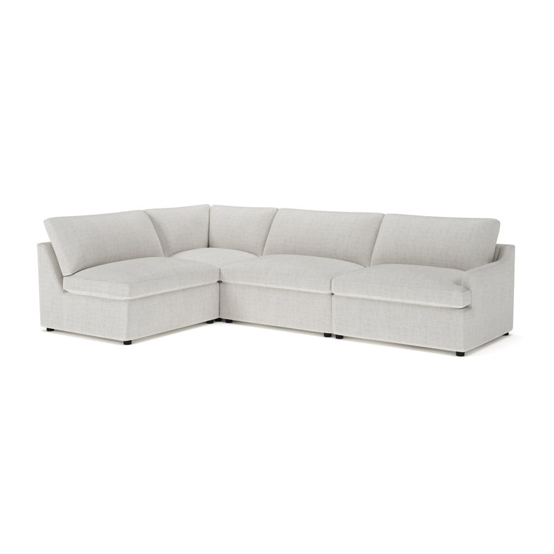 Canapé modulaire rembourré 4 pièces Essex, Chenille texturée Monique Oyster, Orienté vers la gauche