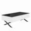 Table basse rectangulaire noire ultra brillante avec 2 tiroirs et détails de miroir | Idée de cadeau