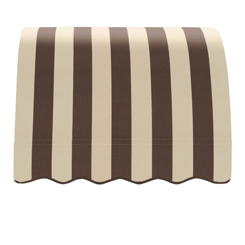Auvent fixe en tissu acrylique Awann Savannah, H 44 po x l 52,5 po x P 36 po, Rayures brun / brun clair