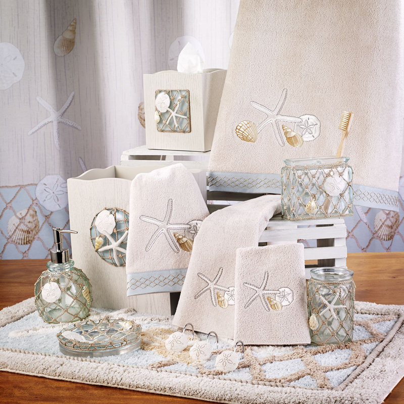 Whitewashed Wood Nautical Tissue Box Cover with Resin Insert