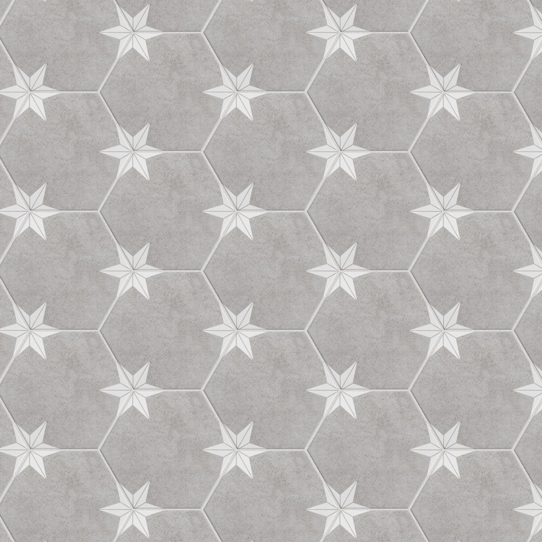 Stella Hex 9" x 10" Porcelain Pattern Wall & Floor Tile Merola Tile 