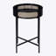 Table de bout ronde Bert, tablier en rotin, pieds en métal