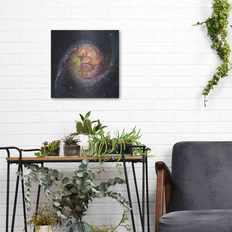 «Bitcoin Galaxy» par Luxe Metal Portfolio, H 12 po x l 12 po