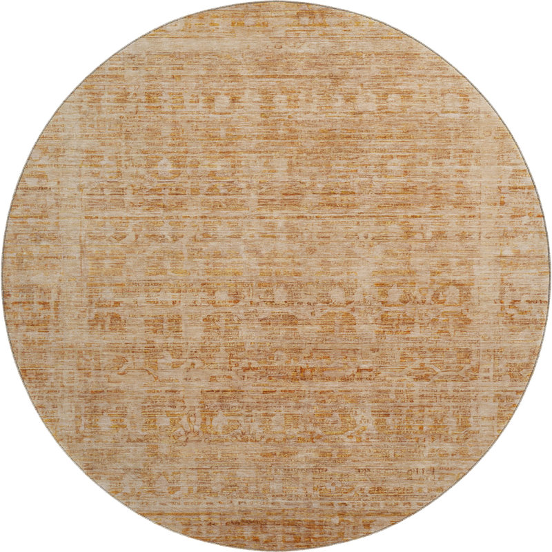 Premium Machine Washable Verlin AMF1775 Border Rug, Round 8'