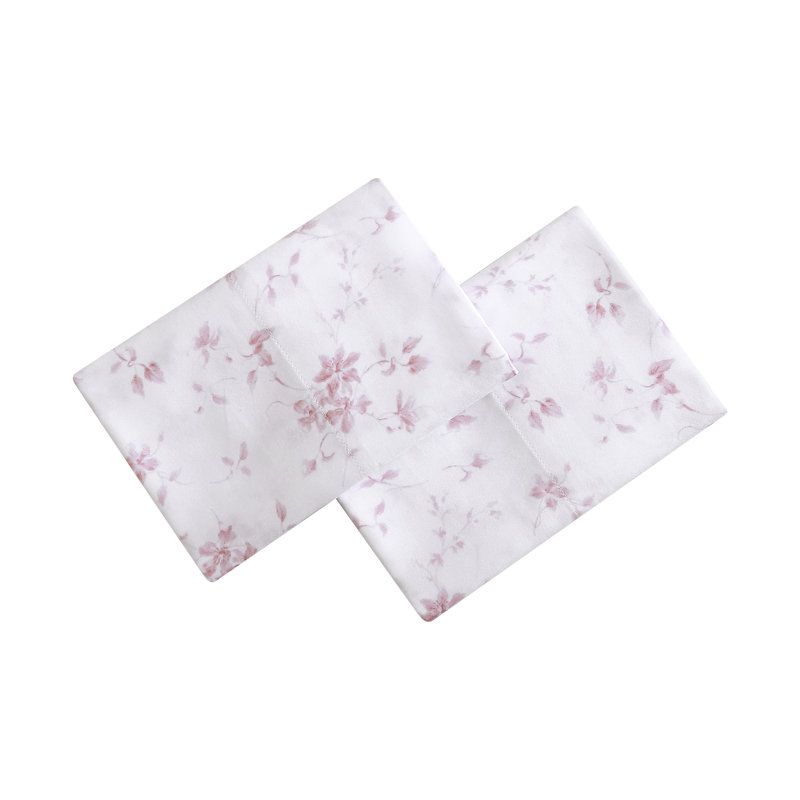 Laura Ashley Pink Floral Cotton Sateen Standard Pillowcase Set