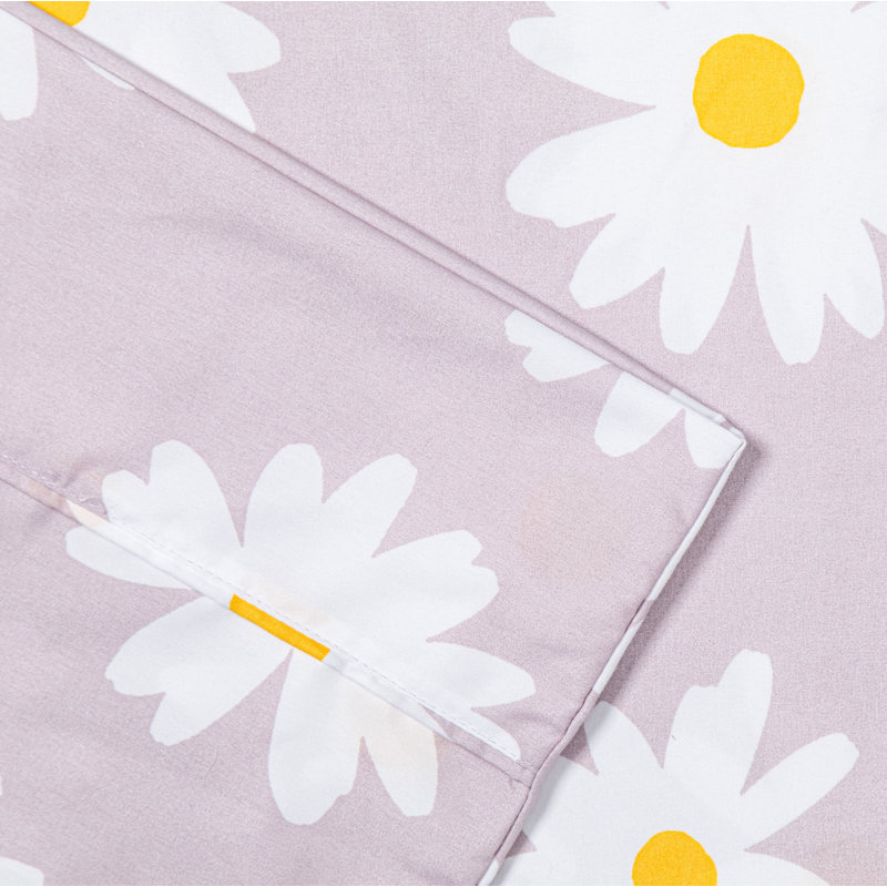 Ensemble de draps Pointehaven - ensemble de 4 pièces - 100% microfibre de polyester, poches profondes, doux (marguerite double)