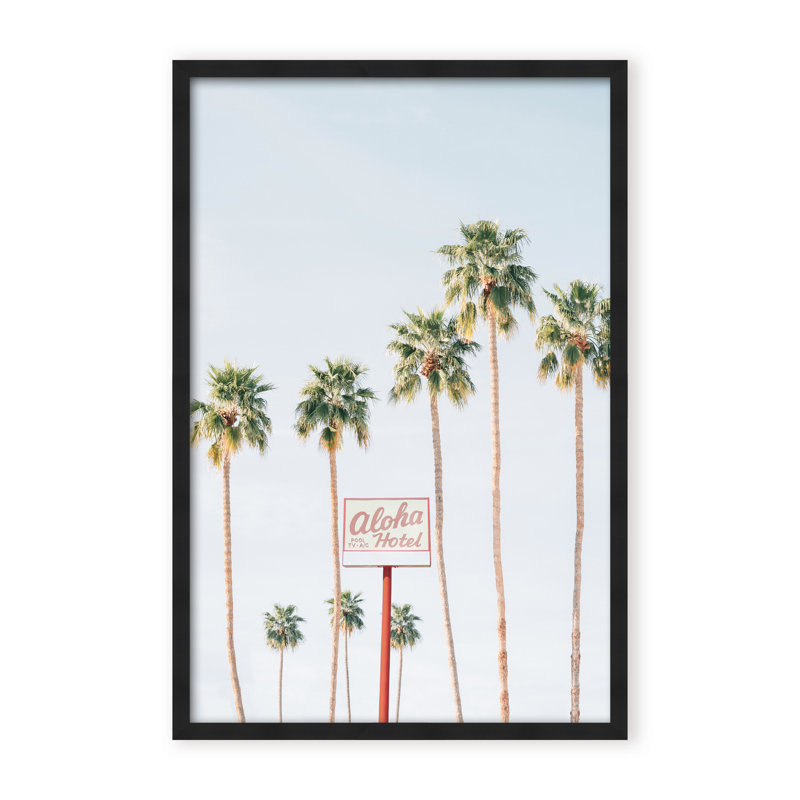 Coastal Retreat Aloha Hotel by  - Picture Frame Photograph on Paper, 24" H x 16" W x 2.375" D, Framed Canvas, Gold