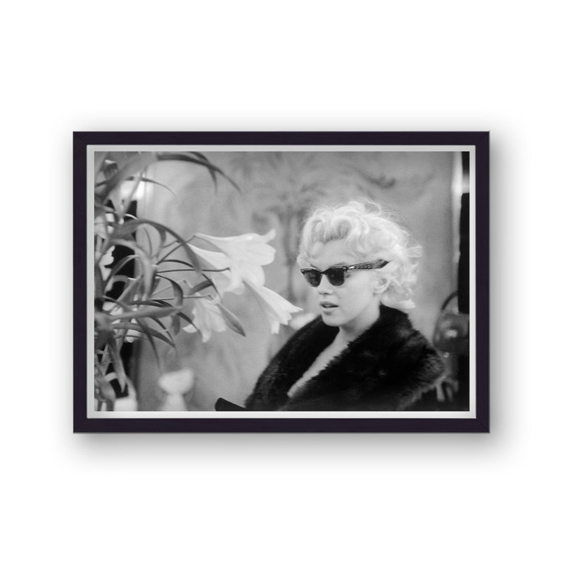 Marilyn Monroe Black Fur Coat Wayfarer Style Sunglasses - Single Picture Frame Print