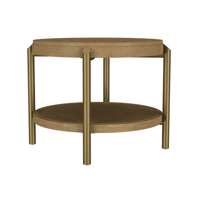 Round End Side Table With Storage Shelf(Only Including Coffee Table)