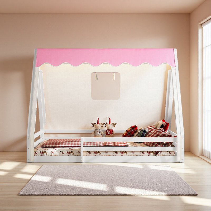 Lit de maison House, Lit double, Rose