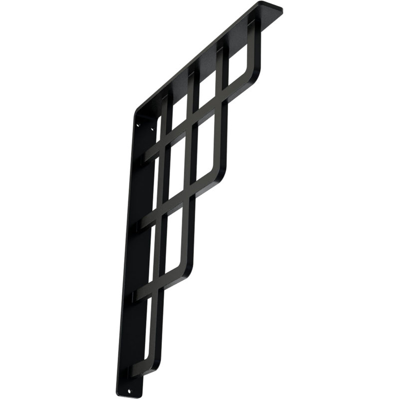Support en fer forgé Diane, H 15 po x l 1,5 po x p 12 po, Noir